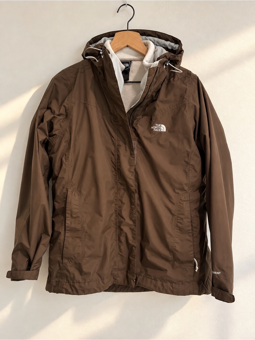 The North Face Women’s HyVent Triclimate 3-in-1 Brown Fleece Lined Jacket Large